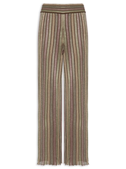Calça Feminina Tricot Reta Multicolor - Cinza
