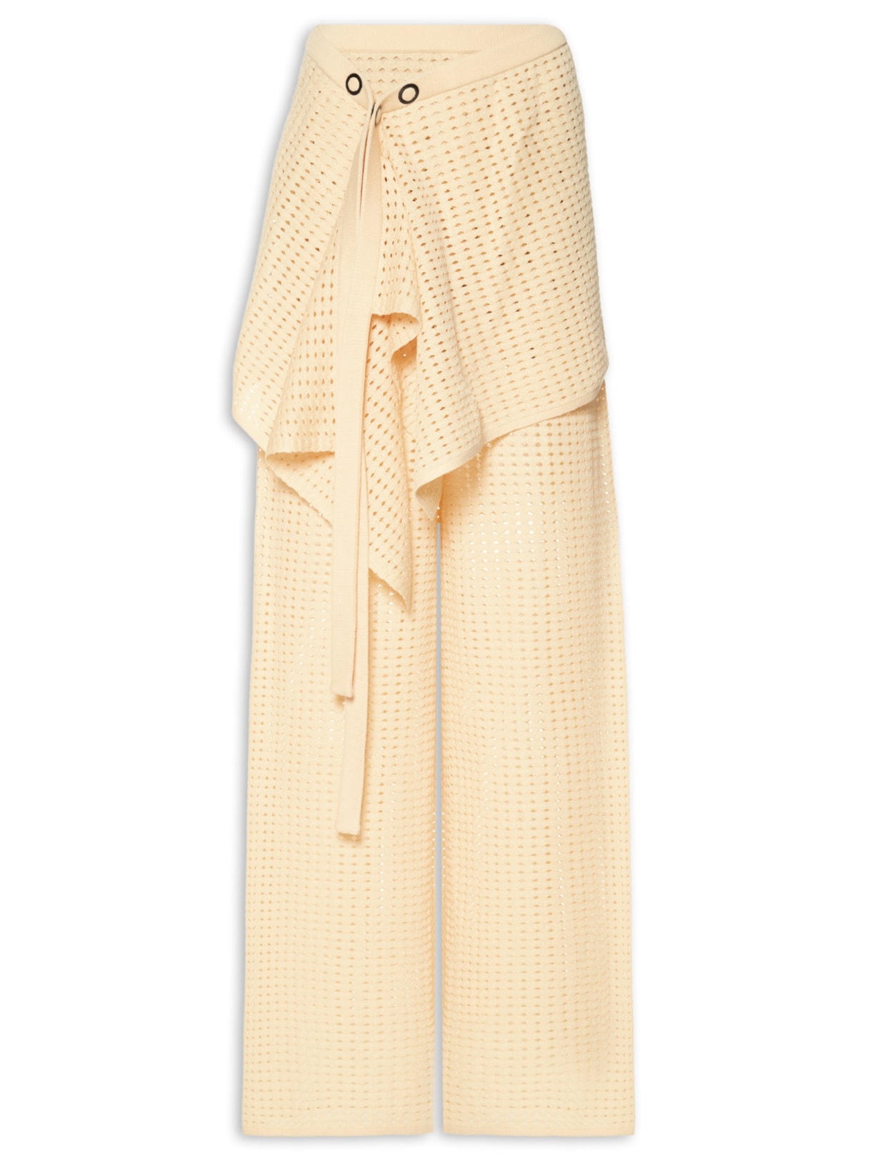 Calça Feminina Tricot Tela Monocromática - Amarelo