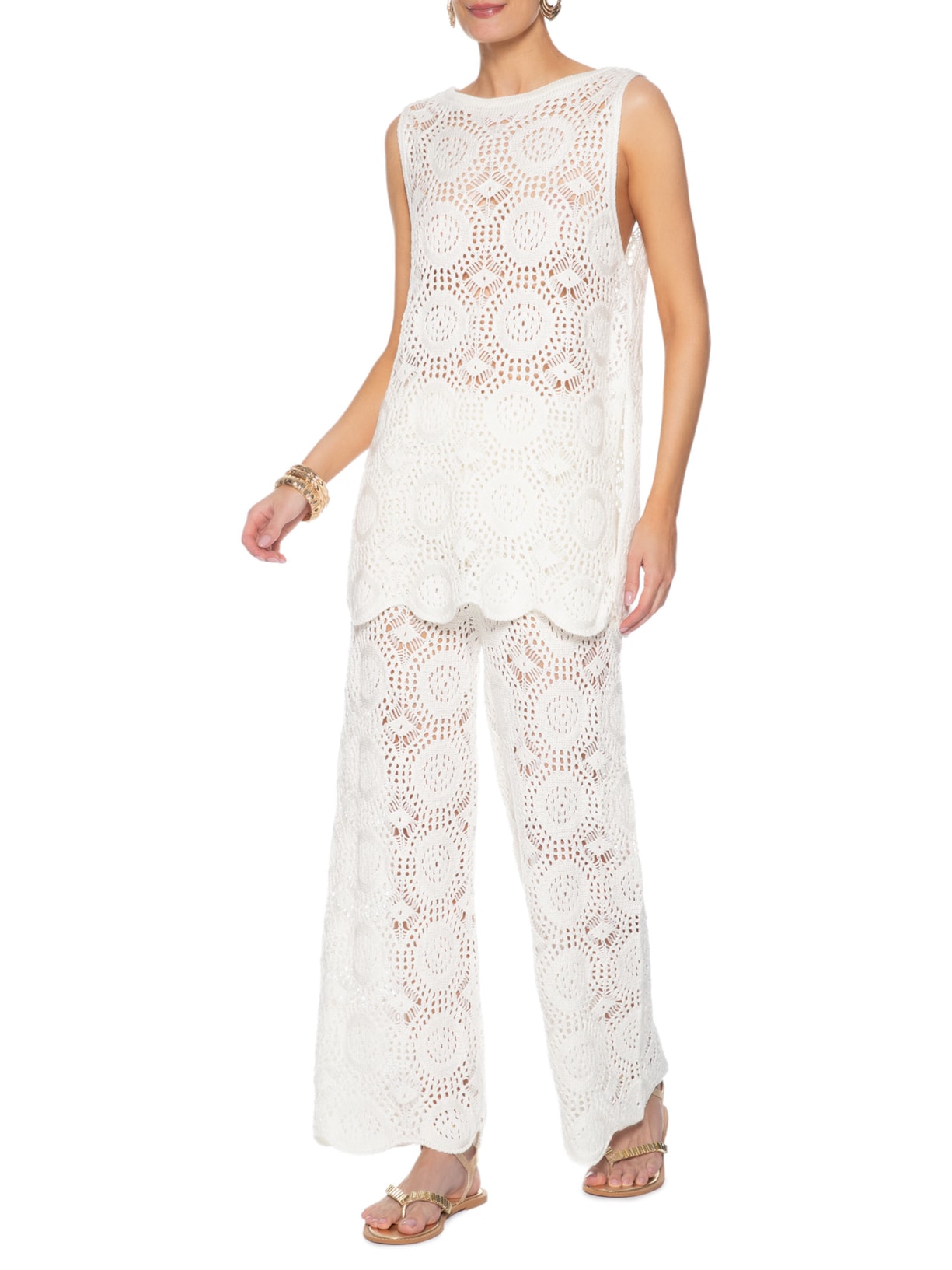 Calça Feminina Tricot Veraneio Branco Dress To