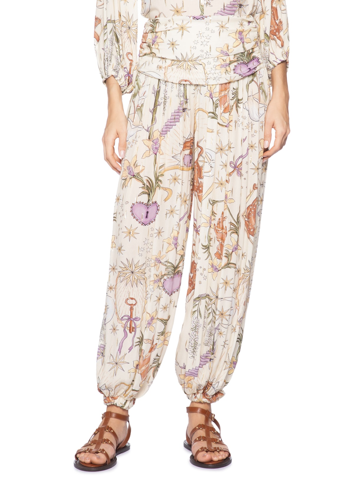 Calça feminina Tropical Místico – Bege Farm