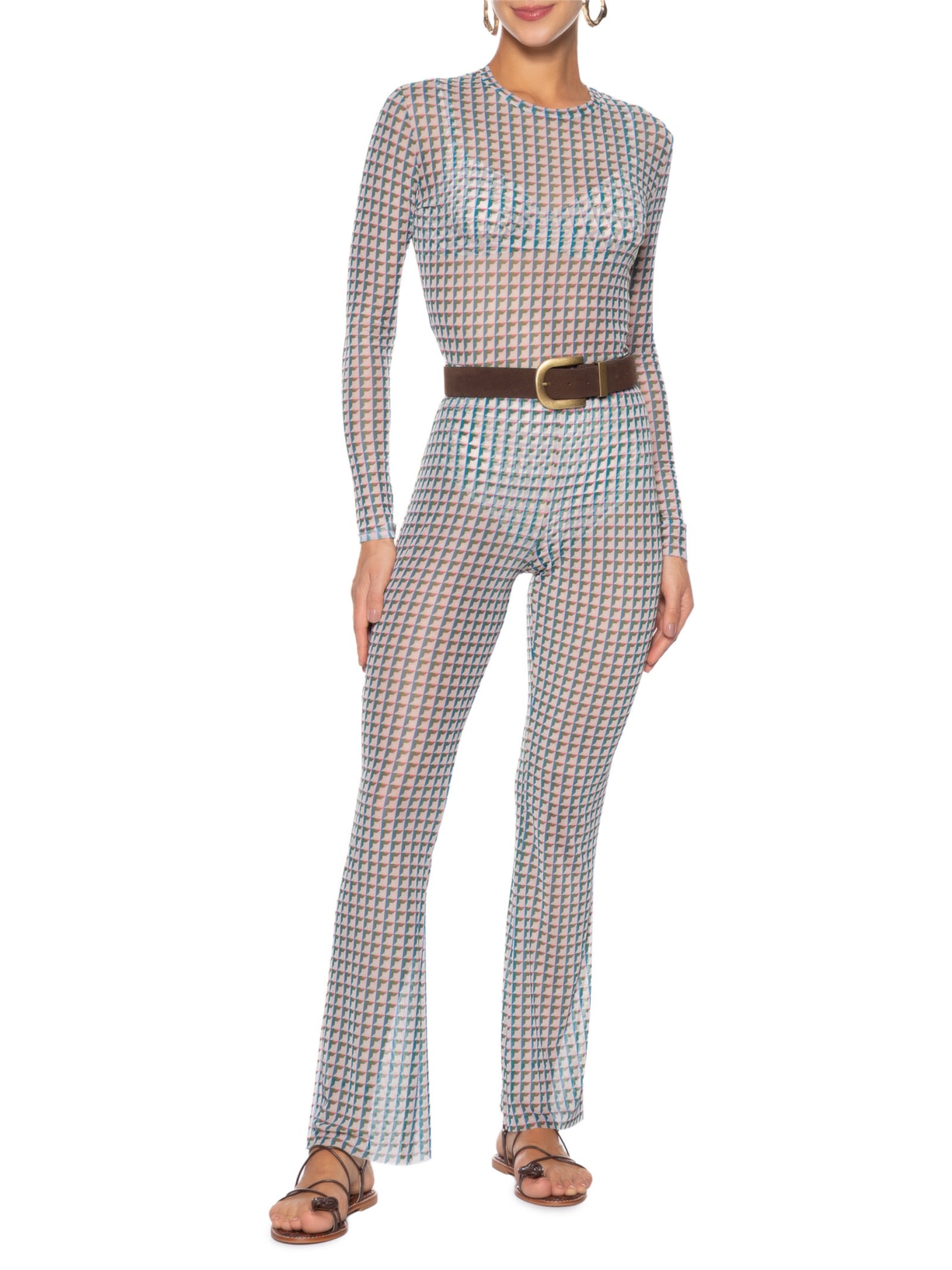 Calça Feminina Tule Azul Lenny Niemeyer