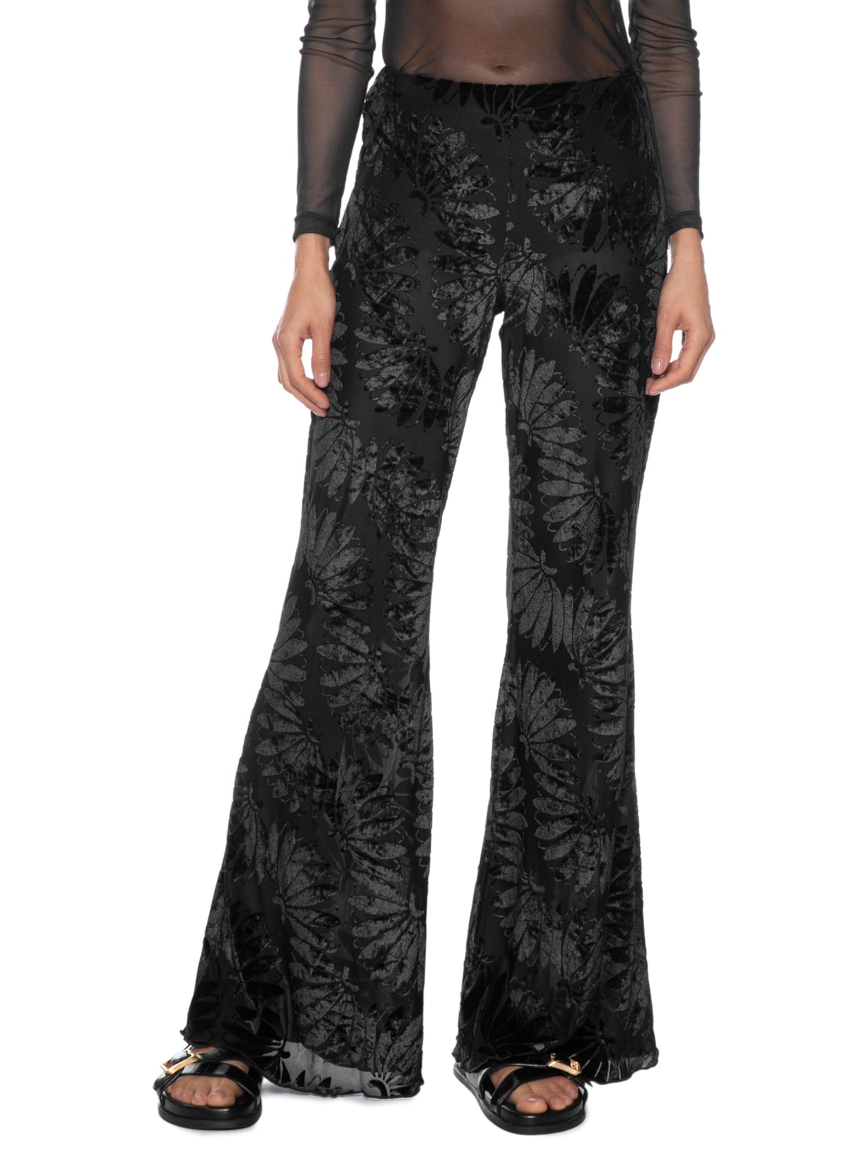 Calça Feminina Tule Devorê Banana – Preto Farm