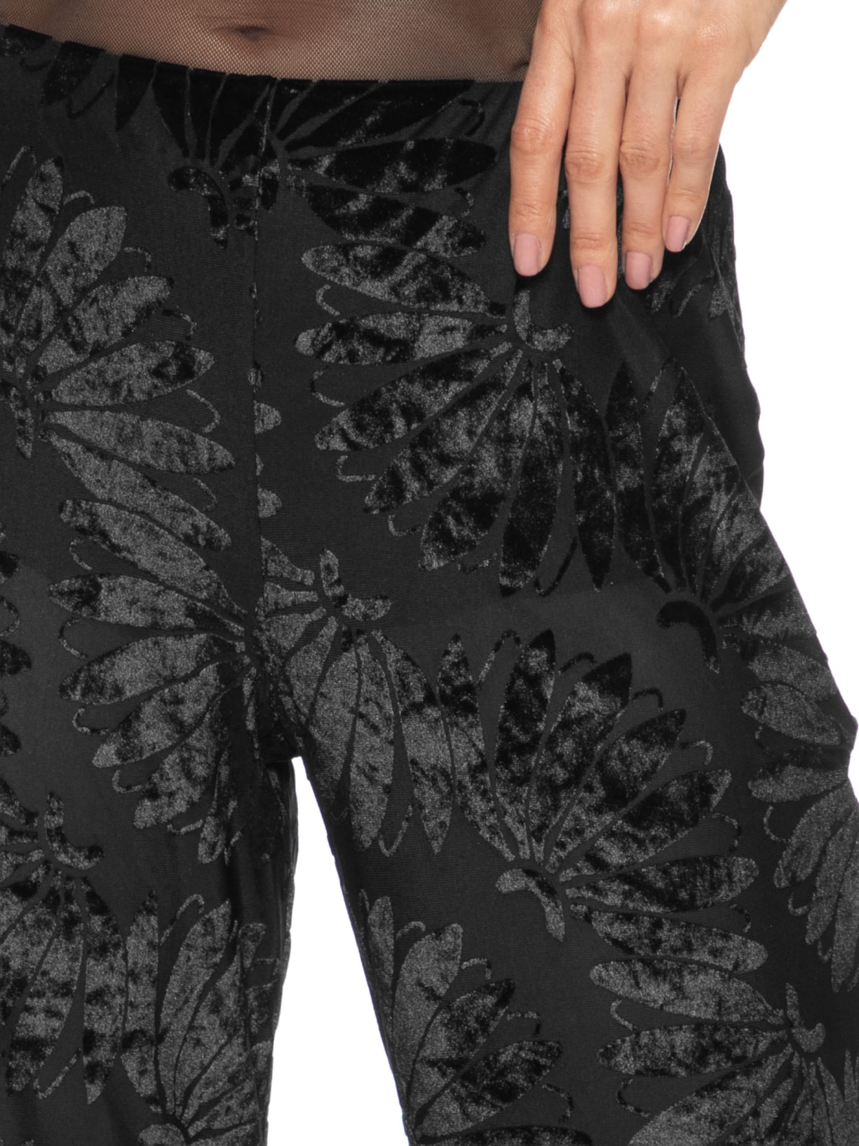 Calça Feminina Tule Devorê Banana – Preto Farm