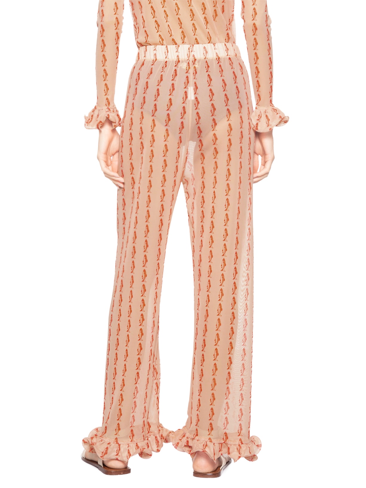 Calça Feminina Tule Estampa Cardume Rosa Valônia Véras