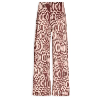 Calça Feminina Tule Estampa Do Mar - Marrom