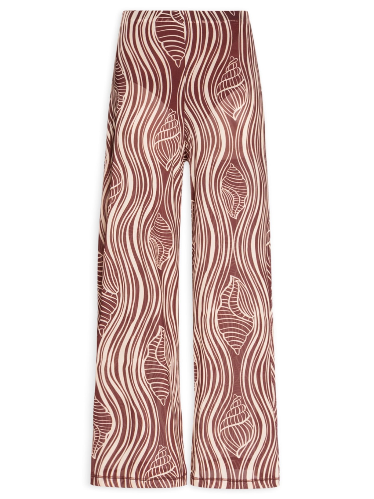 Calça Feminina Tule Estampa Do Mar - Marrom