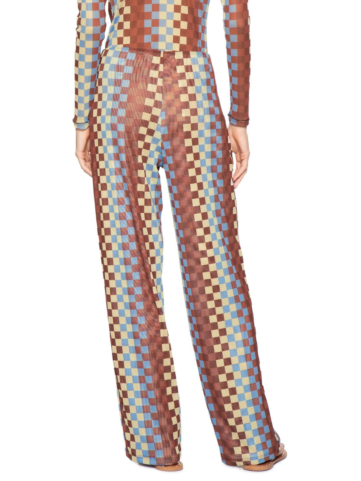 Calça Feminina Tule Estampa Harmonia Marrom Dress To