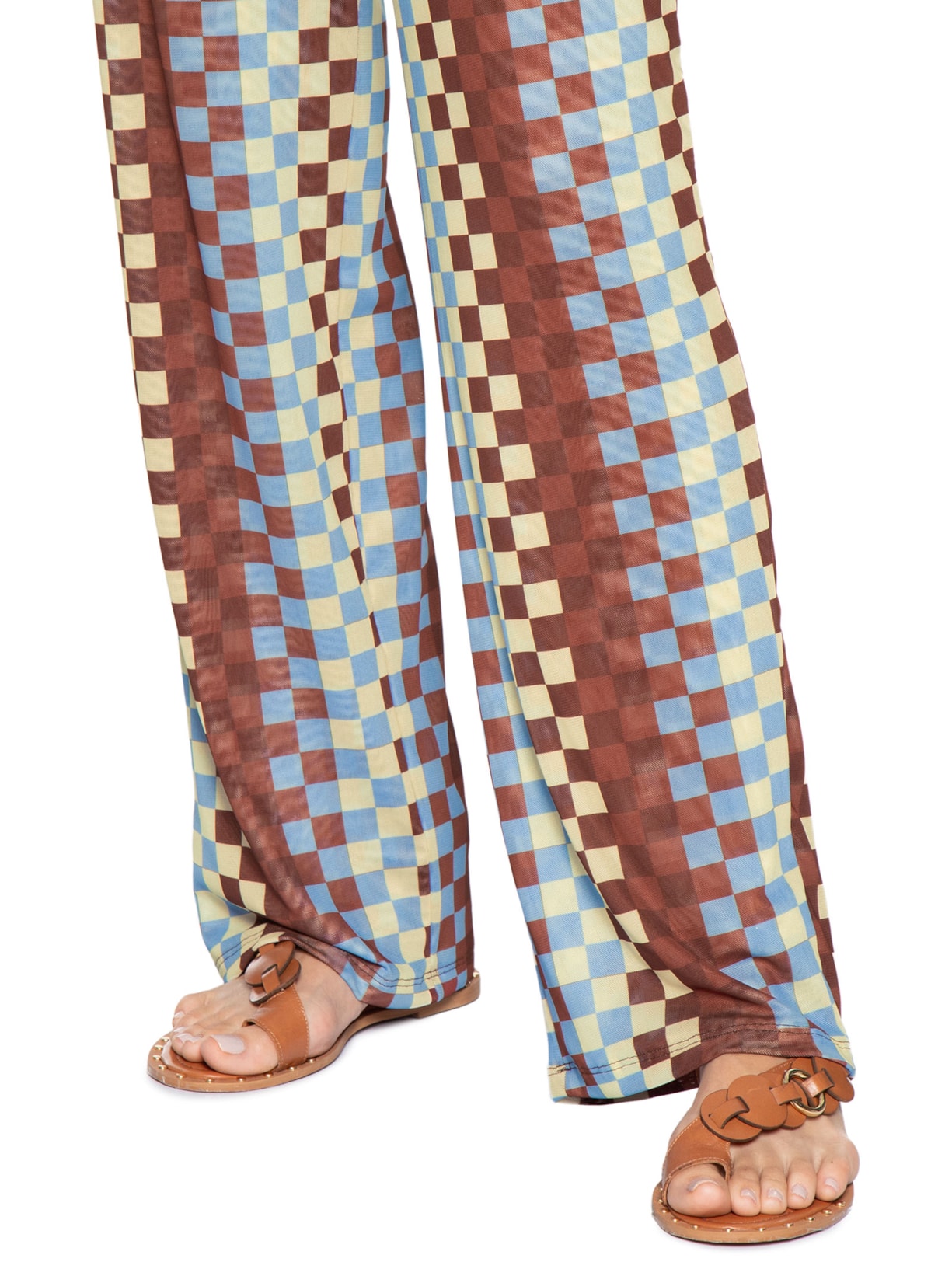 Calça Feminina Tule Estampa Harmonia Marrom Dress To