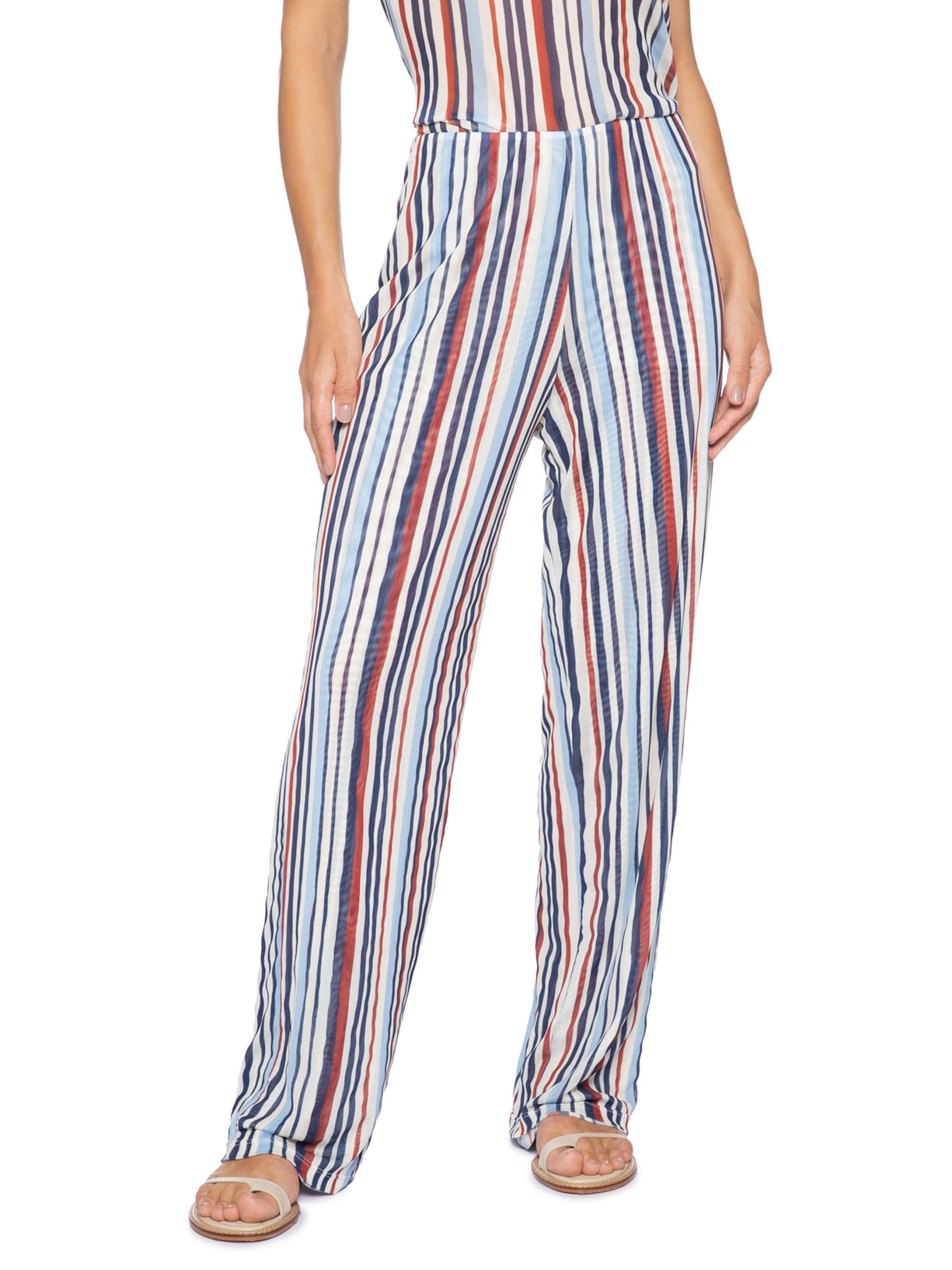 Calça Feminina Tule Estampa Listra Verano – Azul Dress To