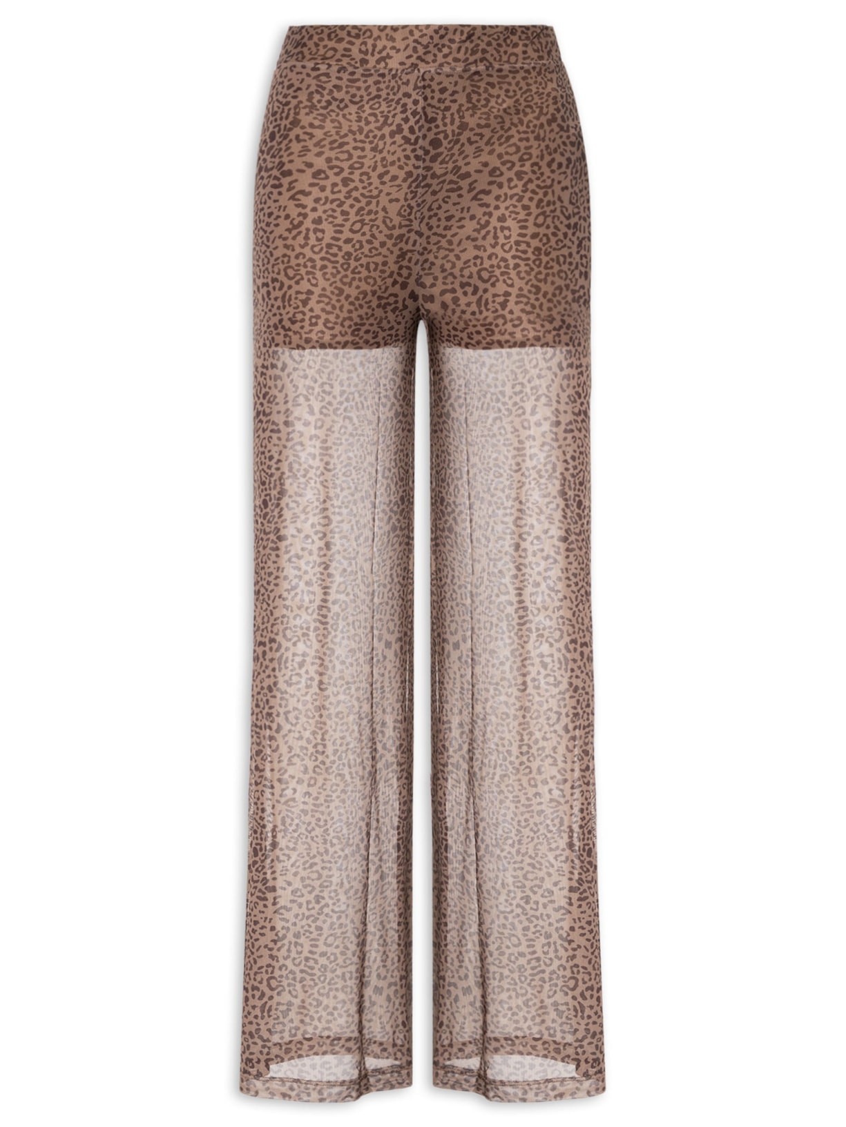 Calça Feminina Tule Flaire Estampa Onça Grão Color Marrom Animale Jeans