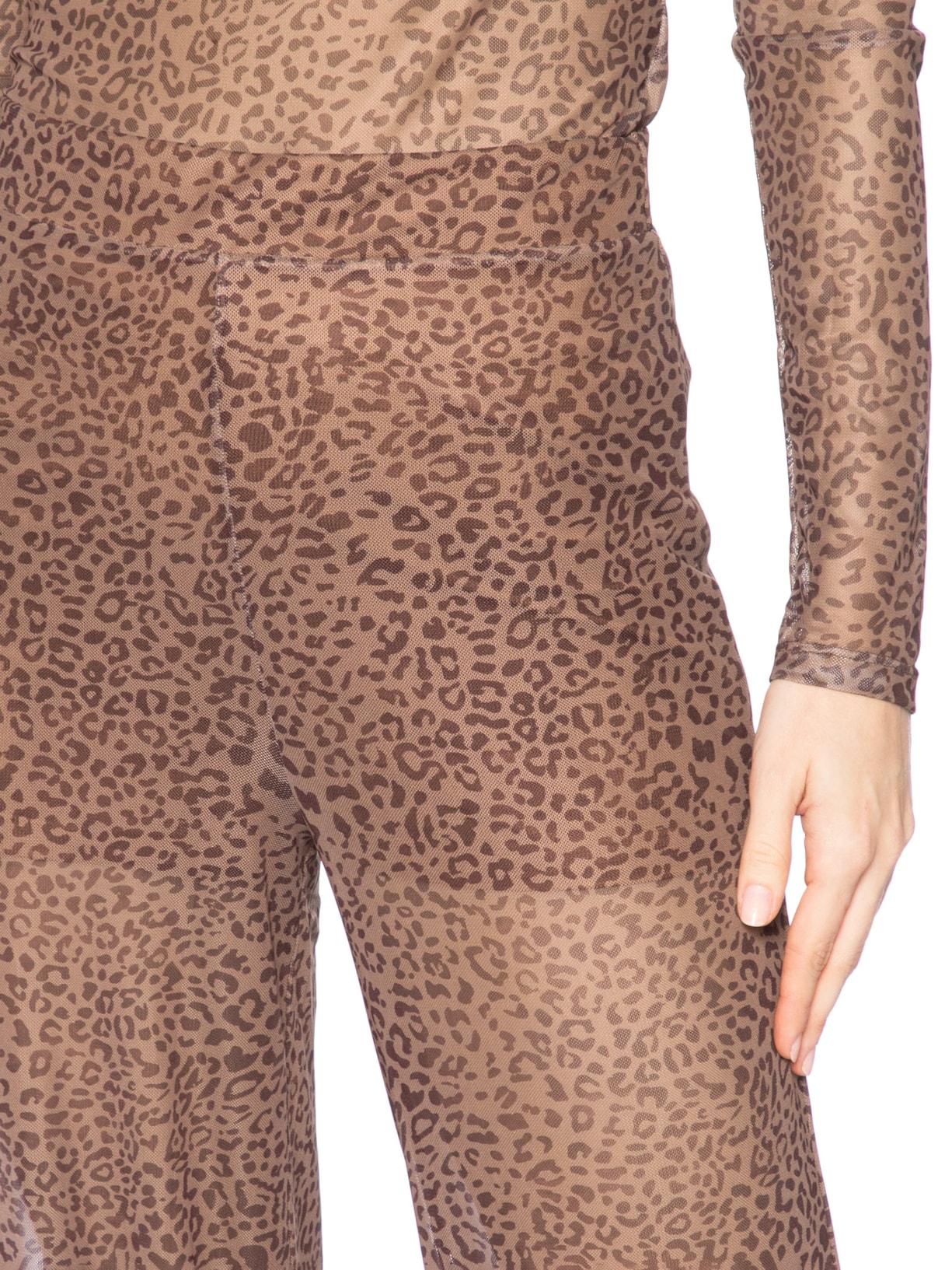 Calça Feminina Tule Flaire Estampa Onça Grão Color Marrom Animale Jeans