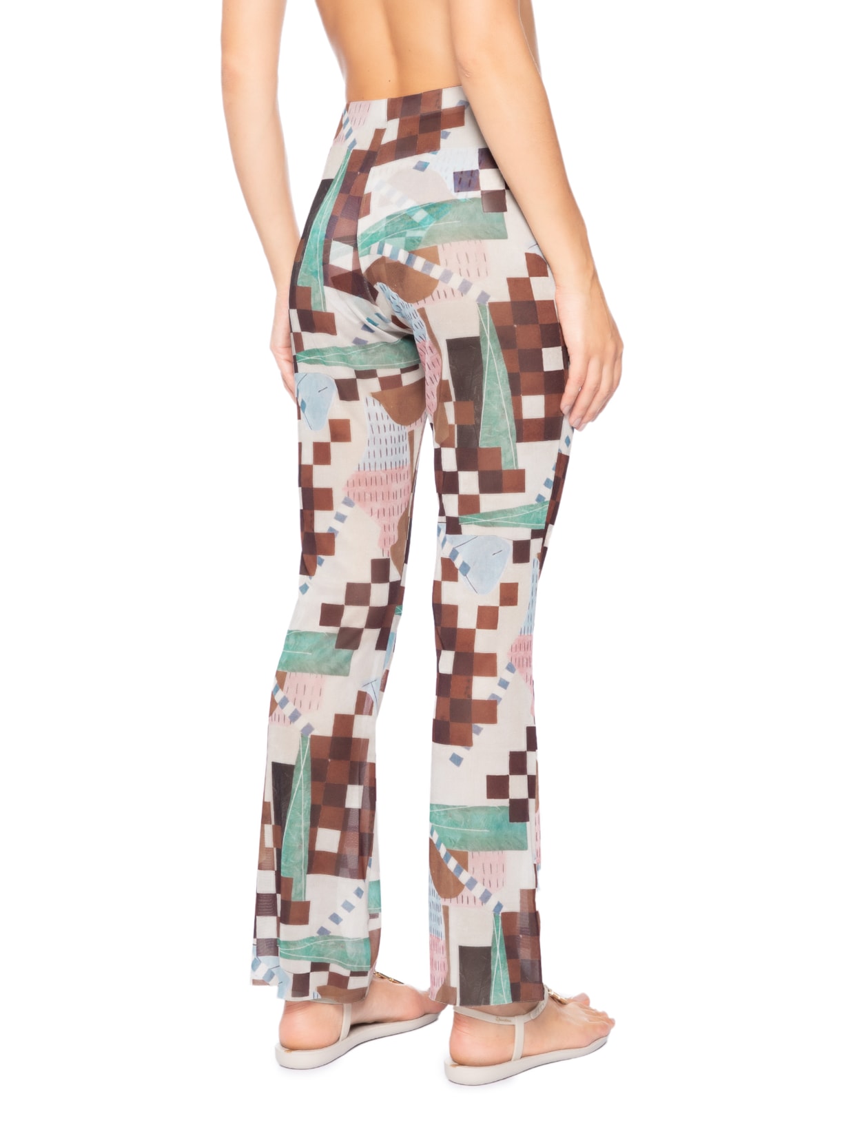 Calça Feminina Tule Marrom Lenny Niemeyer