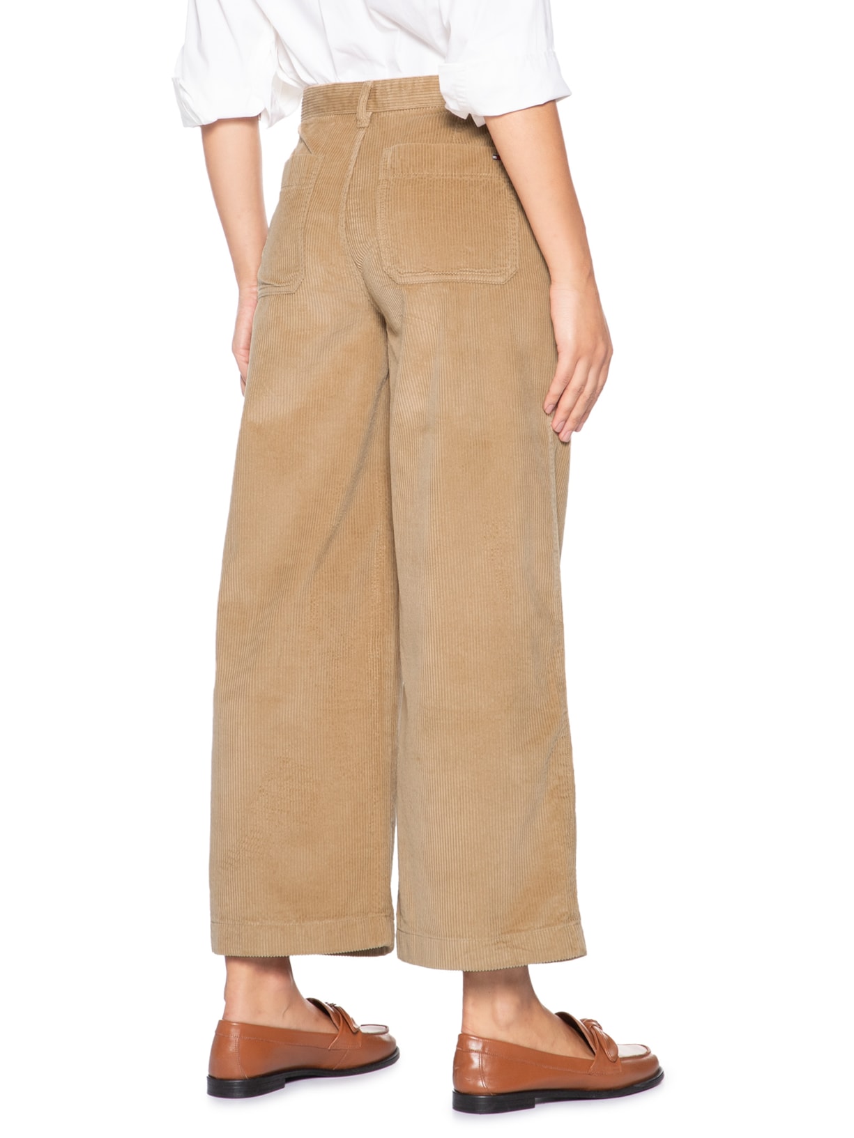 Calça Feminina Twill Patch Pocket Bege Tommy Hilfiger