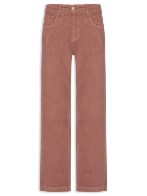 Calça Feminina Veludo Cotelê Relaxed – Rosa