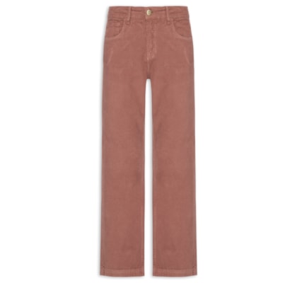 Calça Feminina Veludo Cotelê Relaxed - Rosa