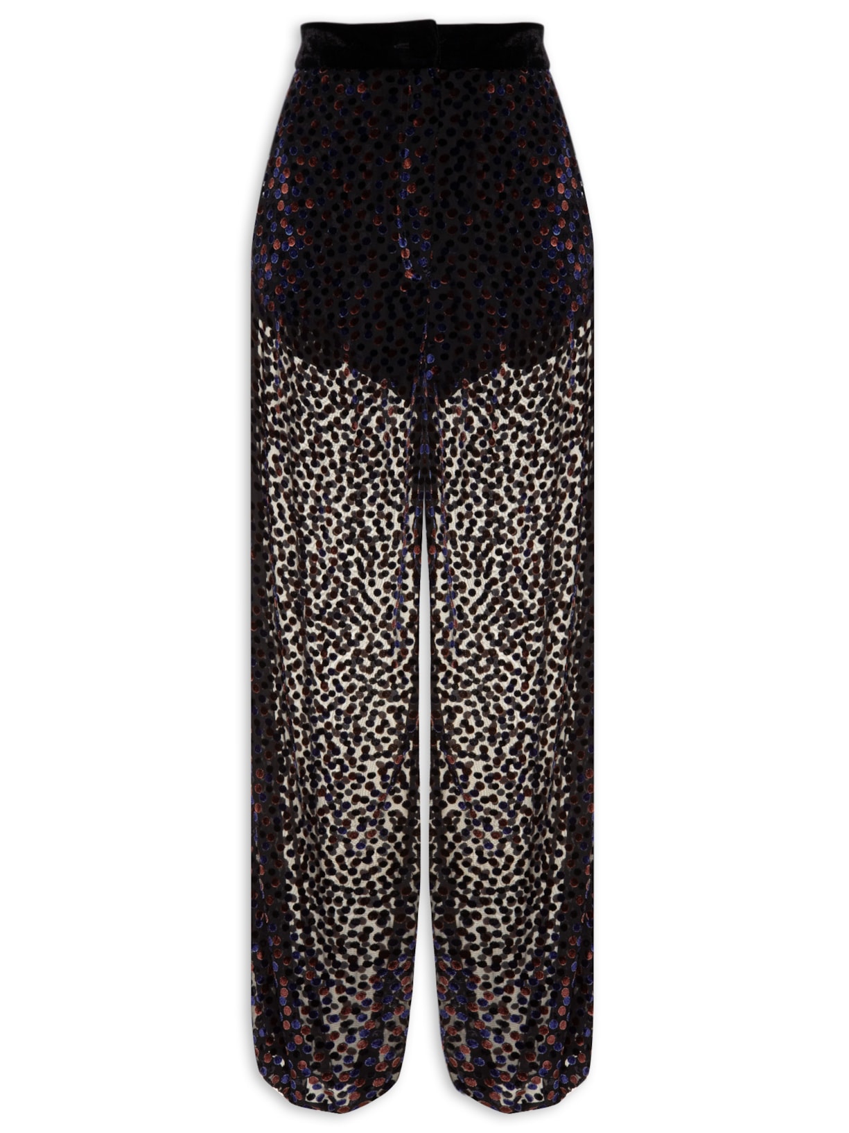 Calça Feminina Veludo Poá Victória Preto Nk