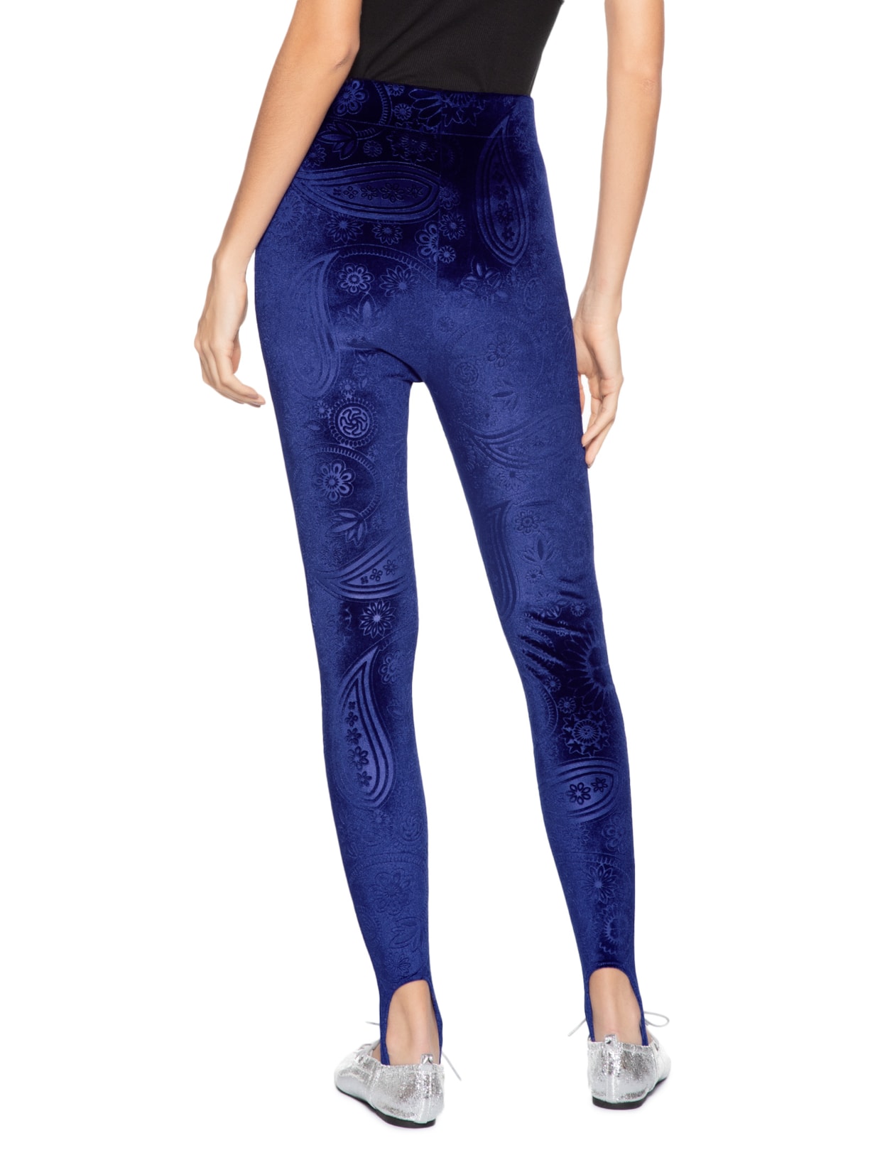 Calça Feminina Veludo Stamp Azul Paula Raia