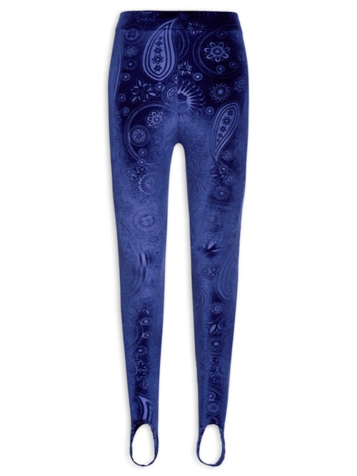 Calça Feminina Veludo Stamp - Azul