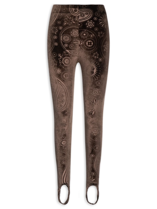 Calça Feminina Veludo Stamp - Marrom