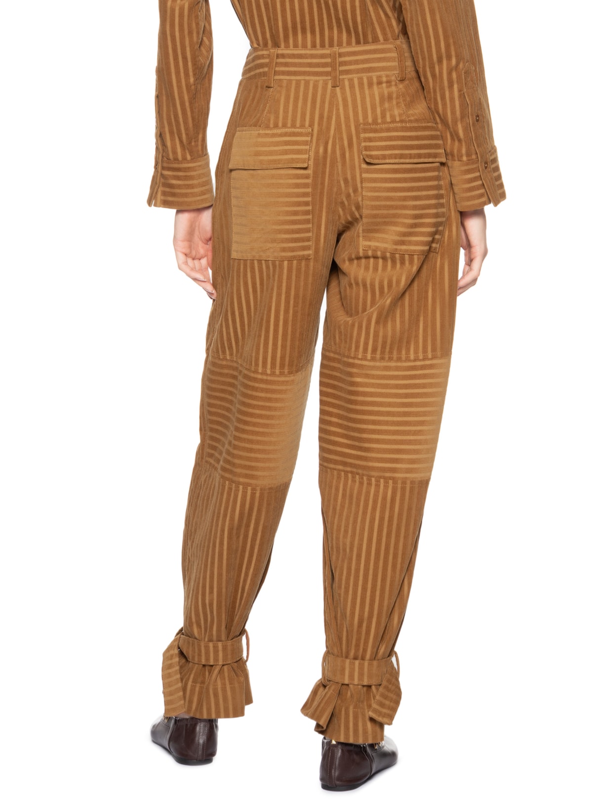 Calça Feminina Veludo Stripe Maisa Marrom Nk