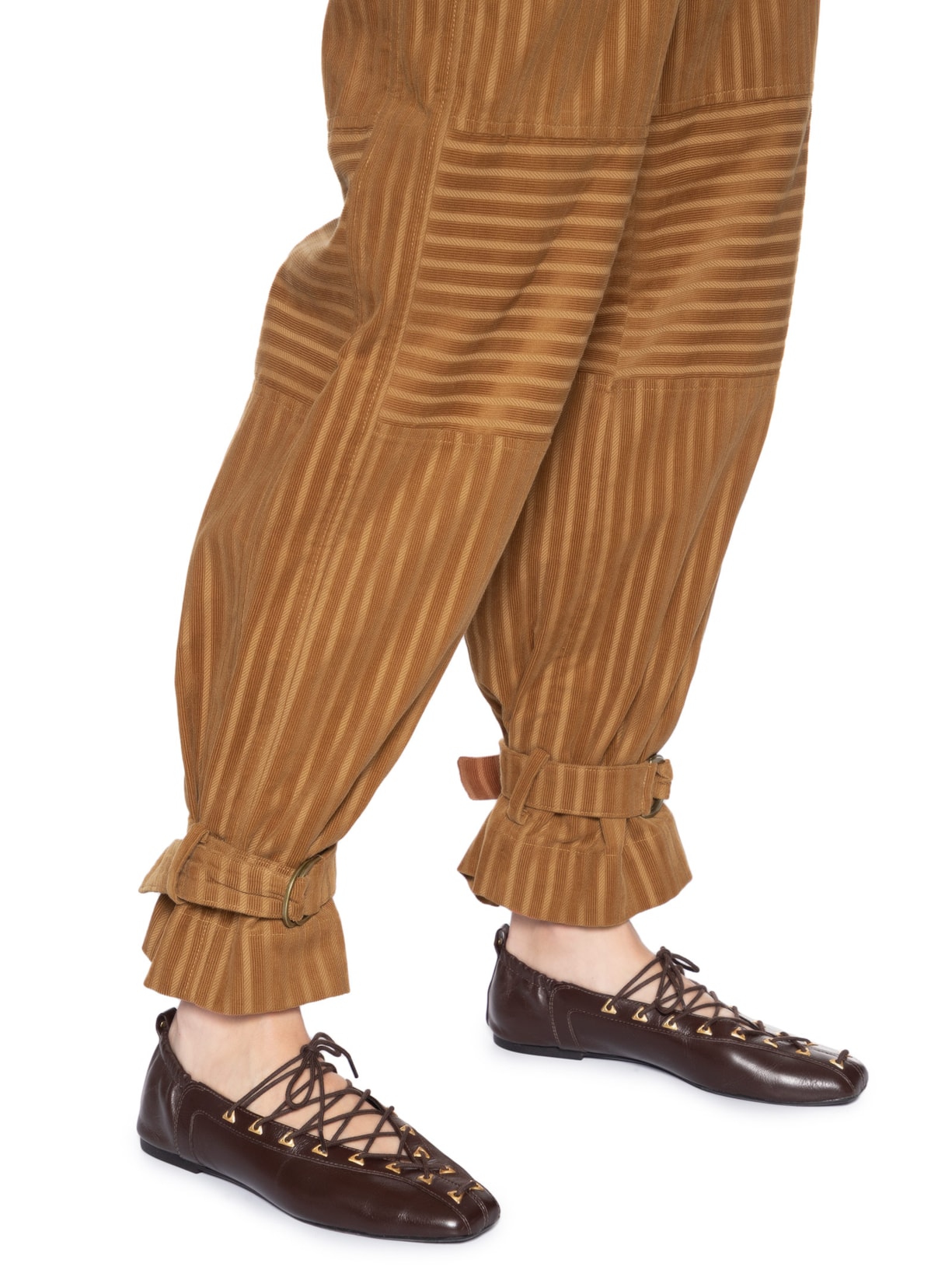 Calça Feminina Veludo Stripe Maisa Marrom Nk