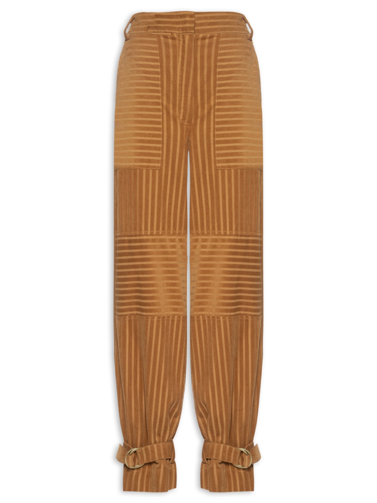 Calça Feminina Veludo Stripe Maisa Marrom Nk