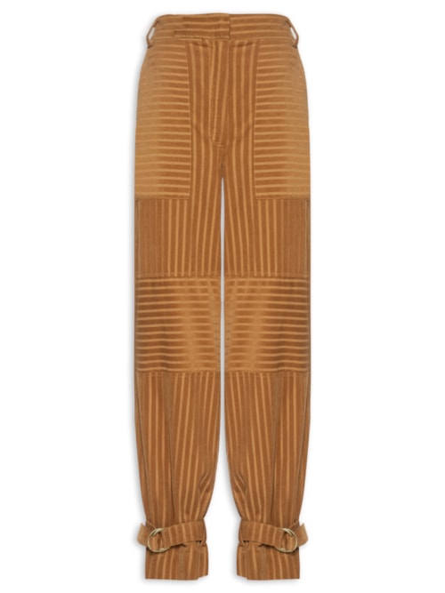 Calça Feminina Veludo Stripe Maisa - Marrom