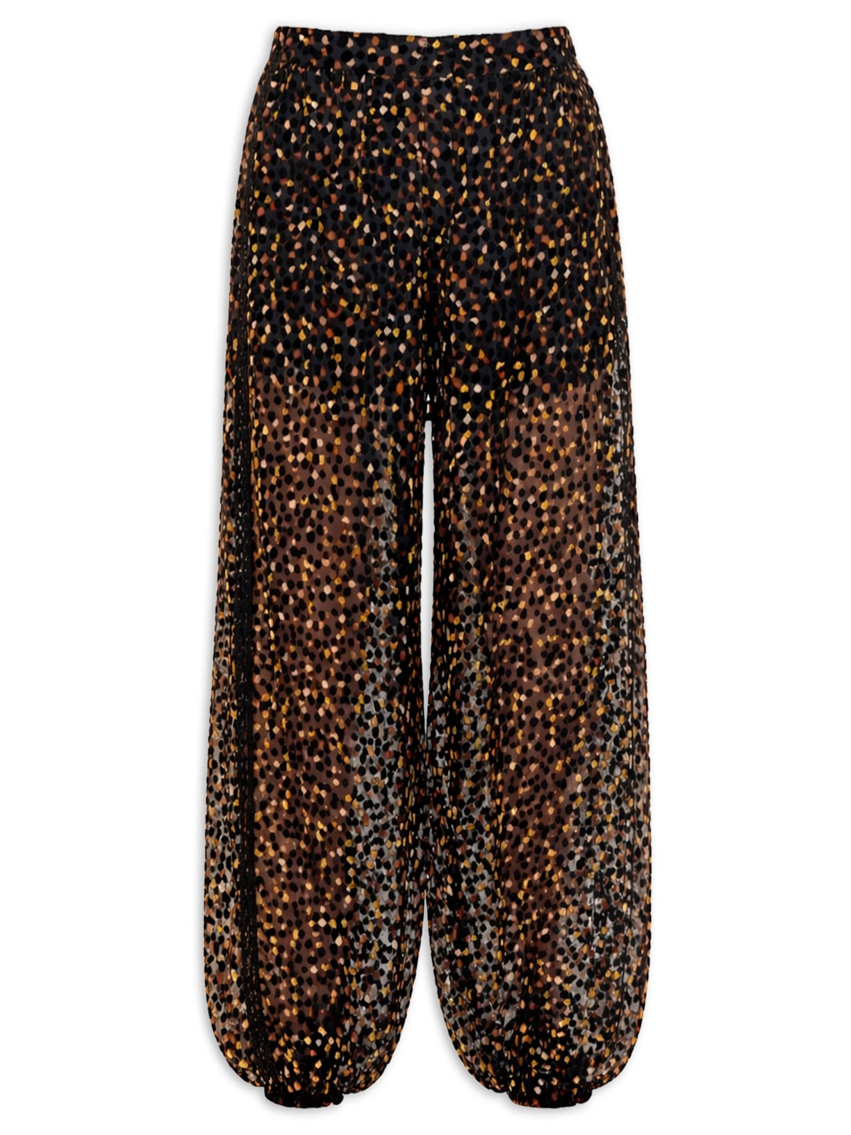 Calça Feminina Velvet Pois I26 Preto Mixed