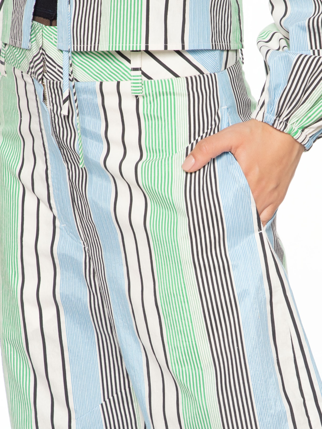 Calça Feminina Vintage Stripes Naomi Verde Nk