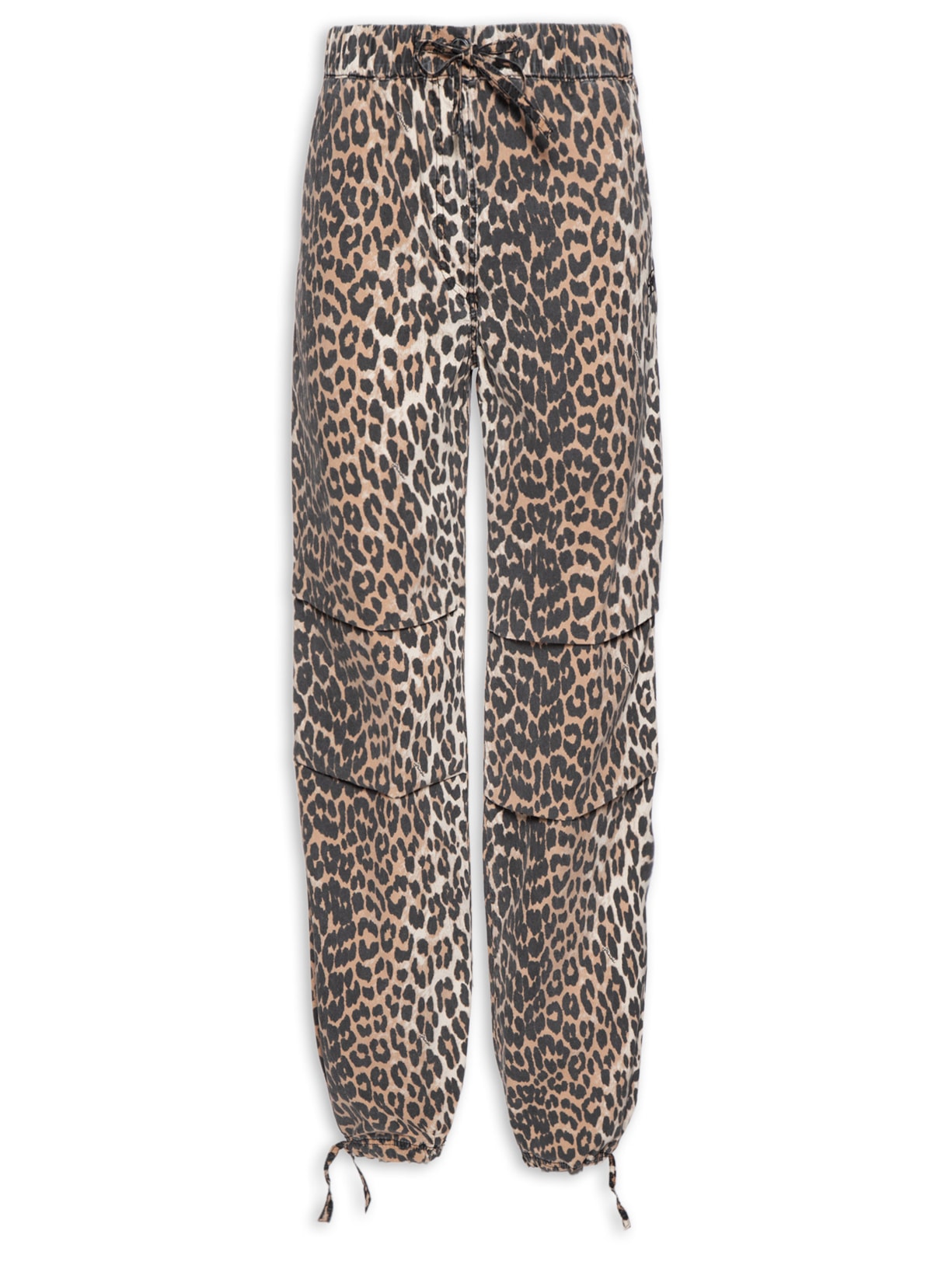 Calça Feminina Washed Cotton Canvas Draw String Pants - Animal Print