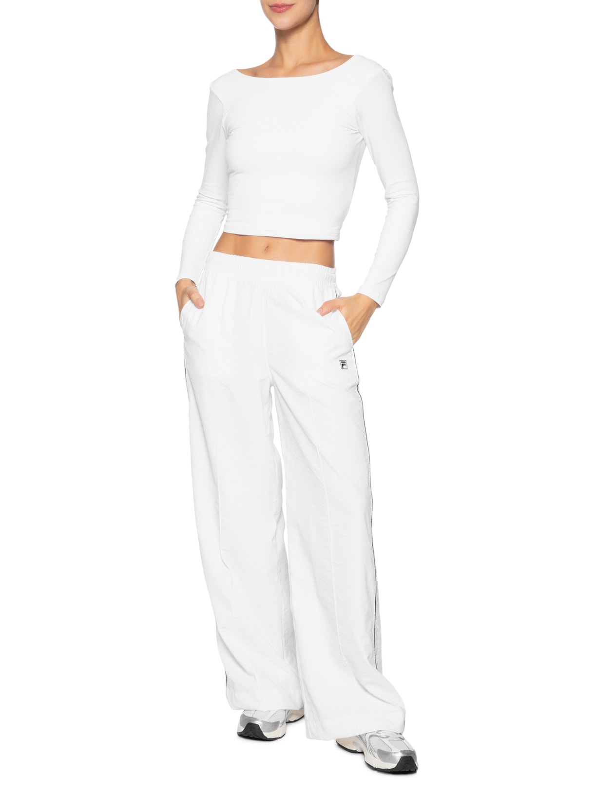 Calça Feminina Wide F-Box Branco Fila