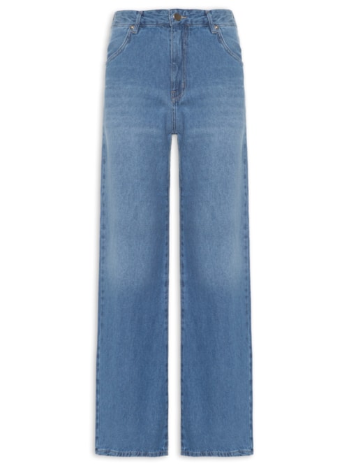 Calça Feminina Wide Leg Jeans - Azul