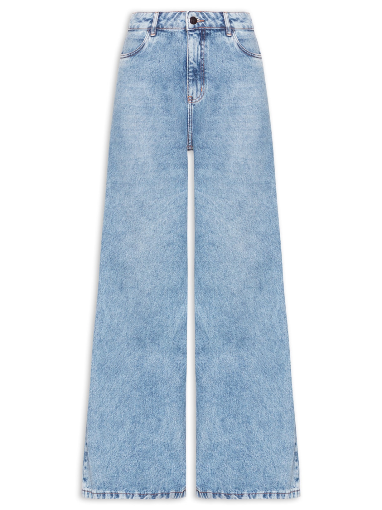 Calça Feminina Wide Leg Jeans - Azul