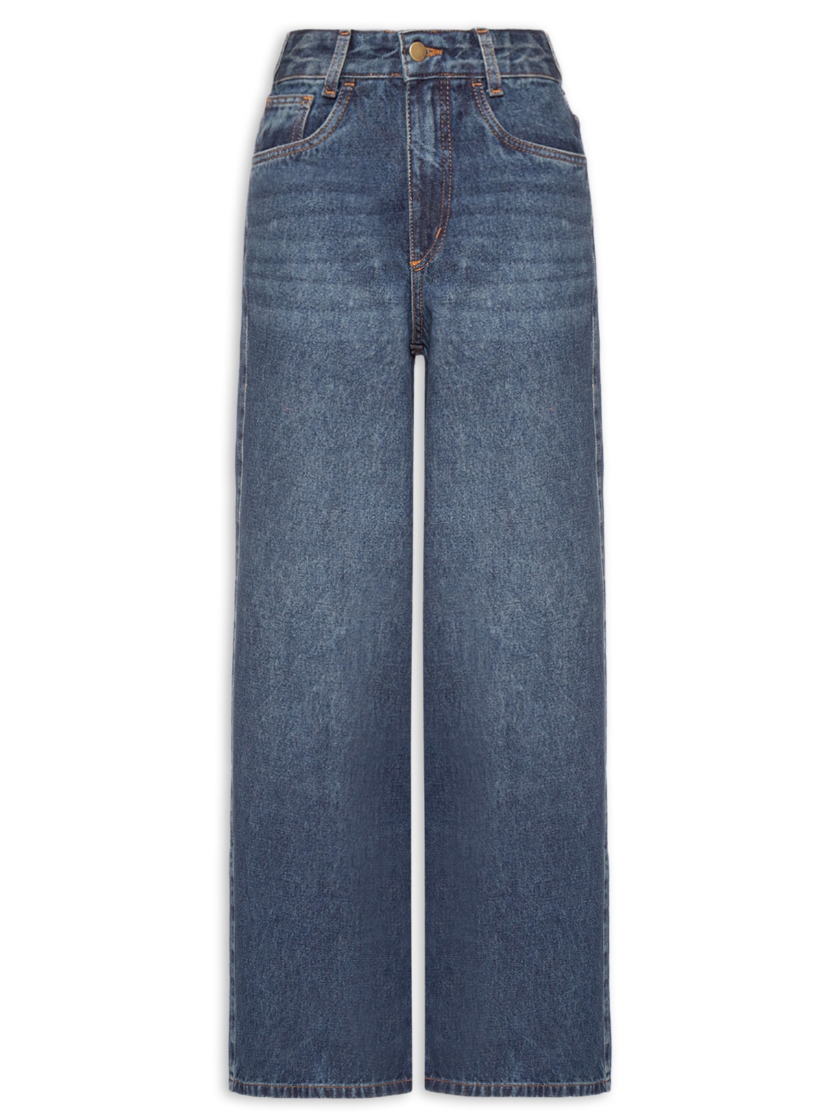 Calça Feminina Wide Leg Jeans Azul Market 33