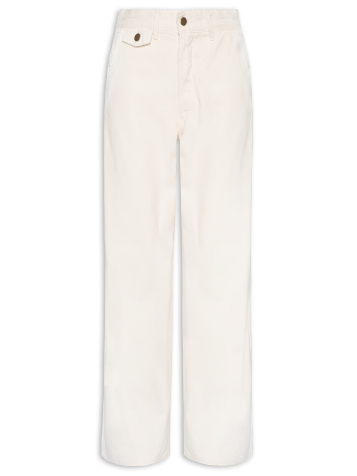 Calça Feminina Wide Leg Jeans - Bege