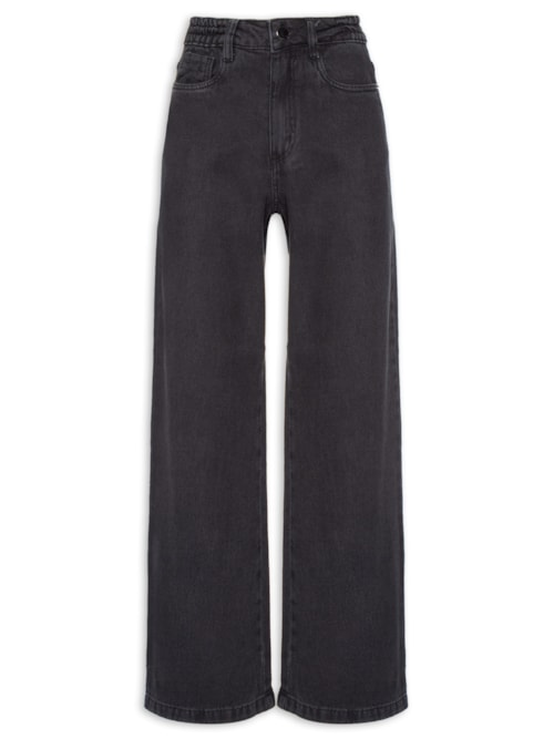 Calça Feminina Wide Leg Jeans - Preto
