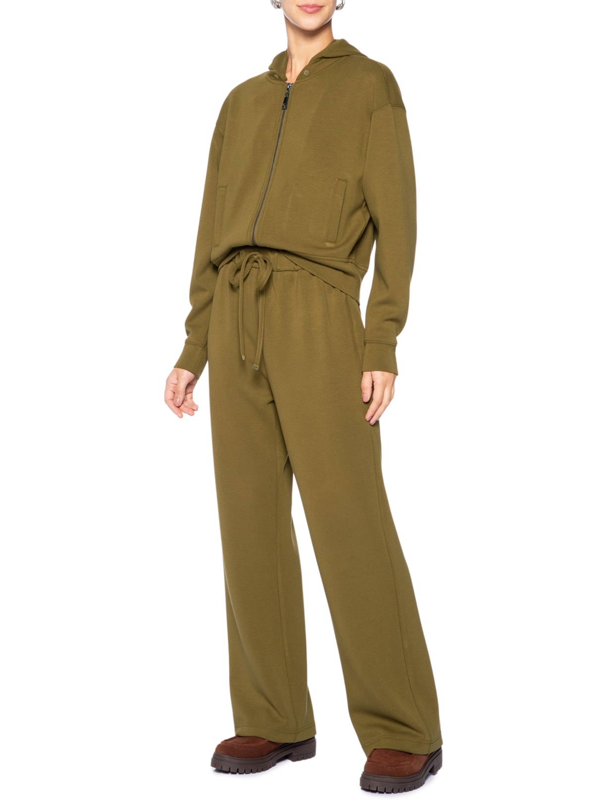 Calça Feminina Wide Leg Marrom Animale Jeans