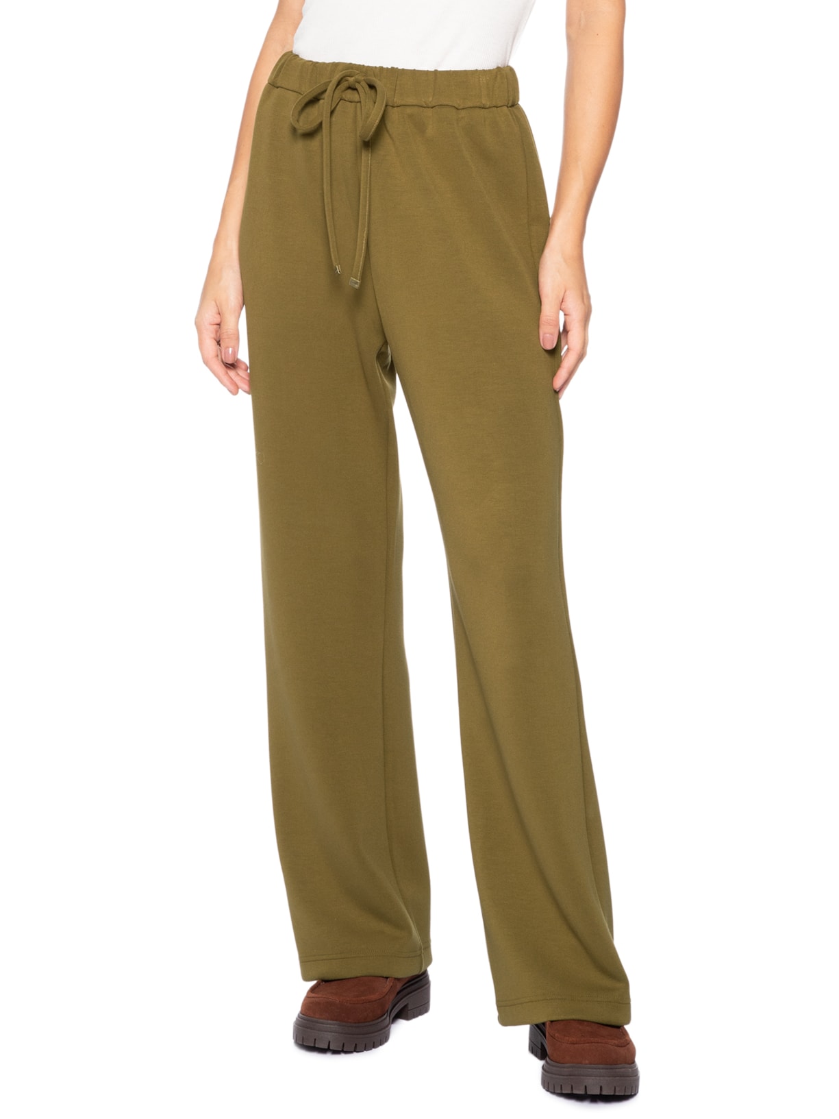 Calça Feminina Wide Leg Marrom Animale Jeans