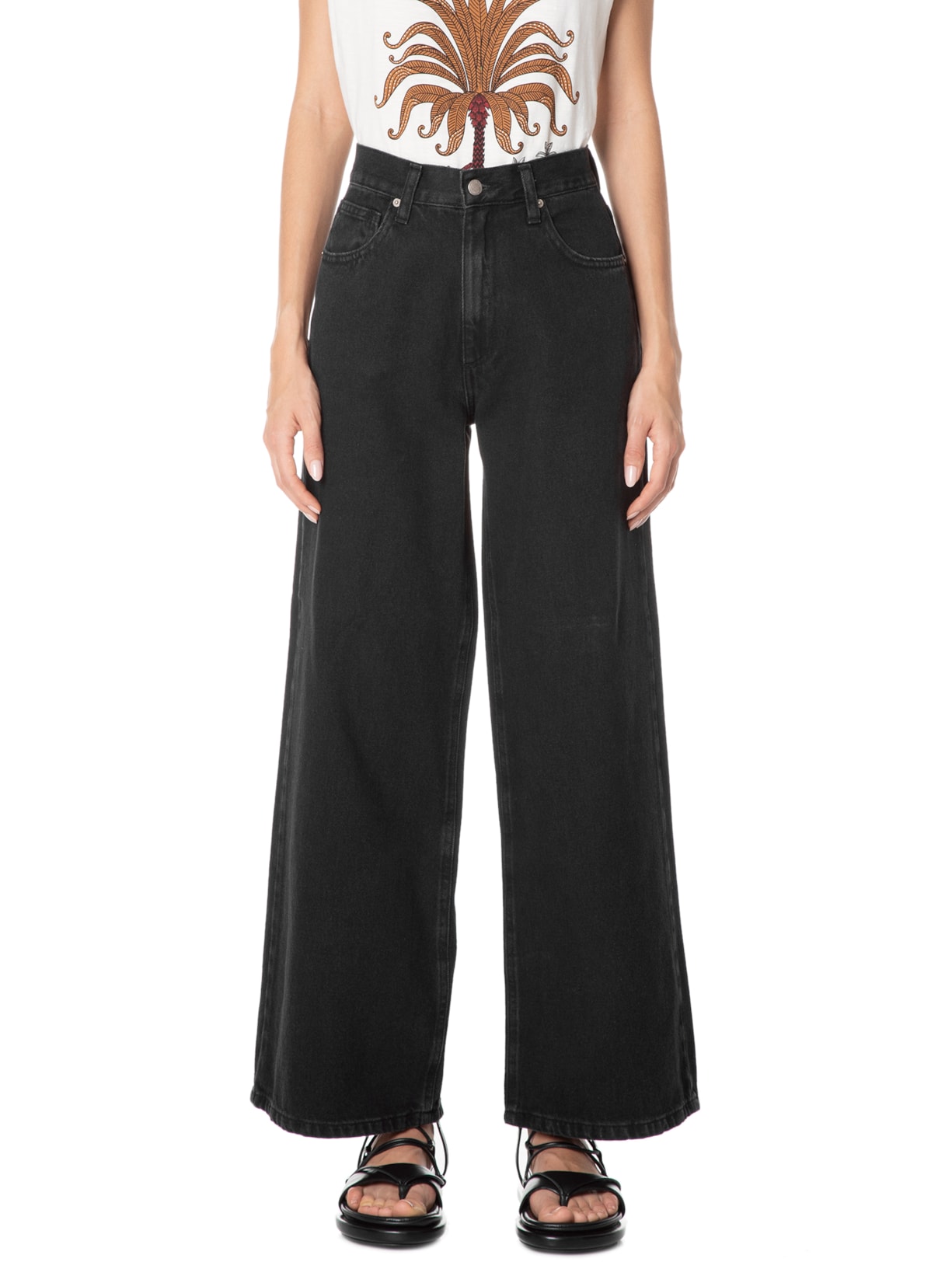 Calça Feminina Wide Leg Preto Farm