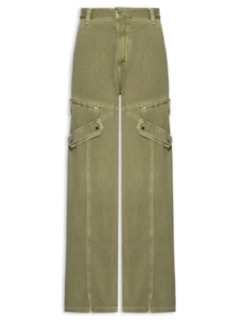 Calça Feminina Wide Leg Zíper E Lapela - Verde by ANIMALE JEANS