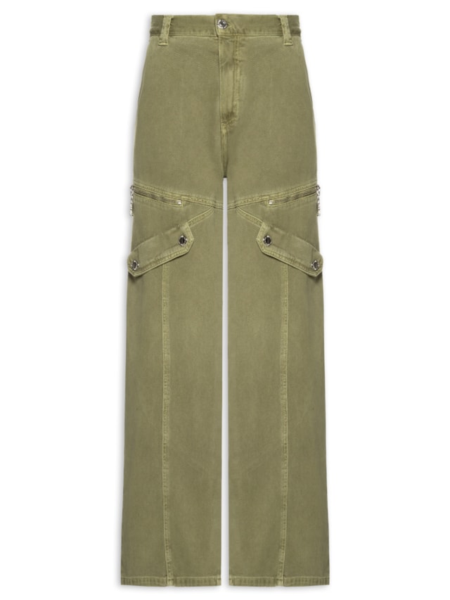 Calça Feminina Wide Leg Zíper E Lapela - Verde by ANIMALE JEANS