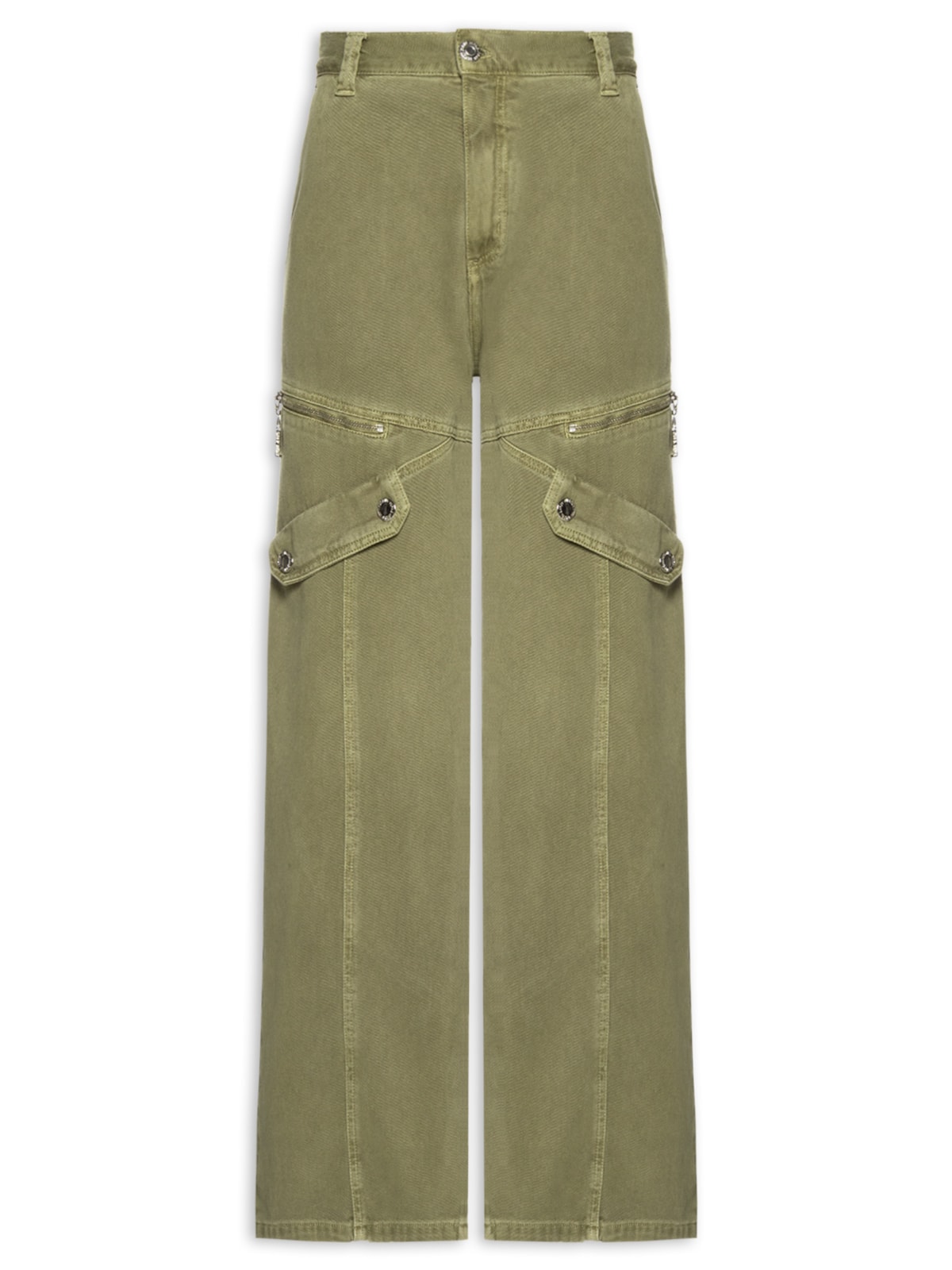 Calça Feminina Wide Leg Zíper E Lapela - Verde by ANIMALE JEANS