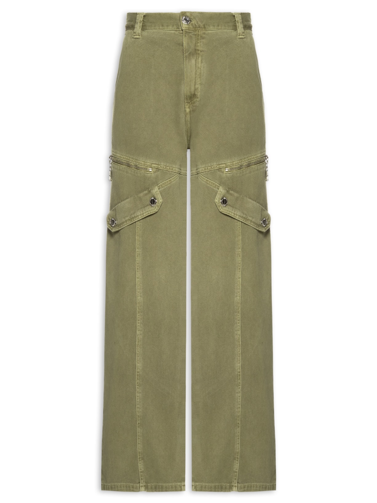 Calça Feminina Wide Leg Zíper E Lapela - Verde by ANIMALE JEANS