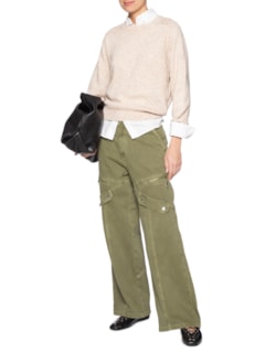 Calça Feminina Wide Leg Zíper E Lapela - Verde by ANIMALE JEANS