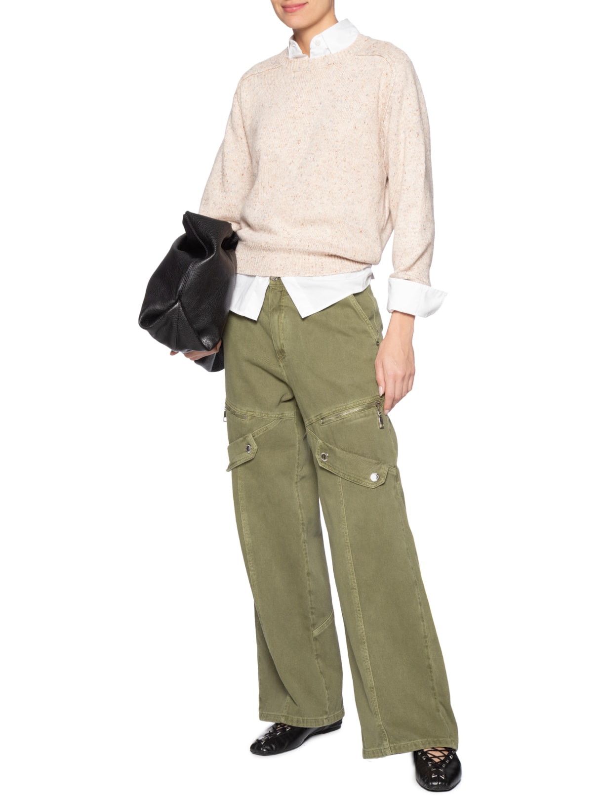 Calça Feminina Wide Leg Zíper E Lapela - Verde by ANIMALE JEANS