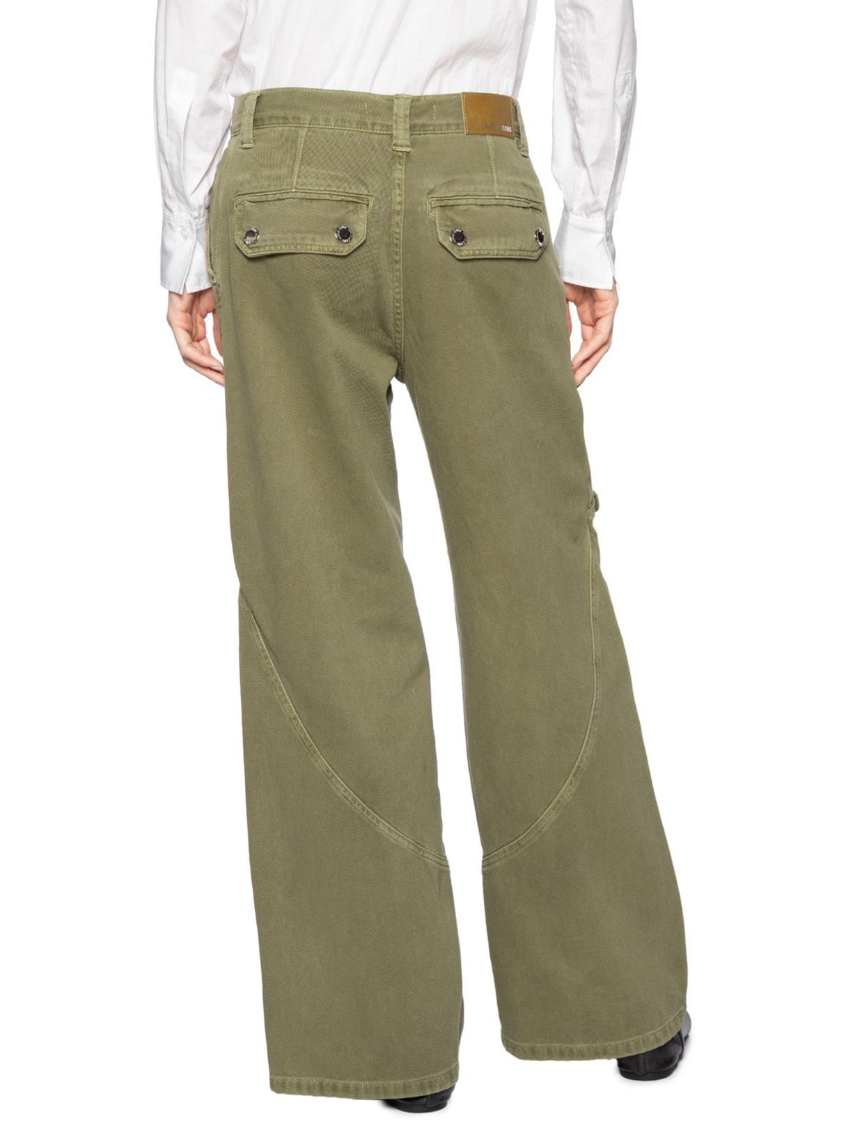 Calça Feminina Wide Leg Zíper E Lapela - Verde by ANIMALE JEANS
