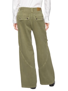 Calça Feminina Wide Leg Zíper E Lapela - Verde by ANIMALE JEANS