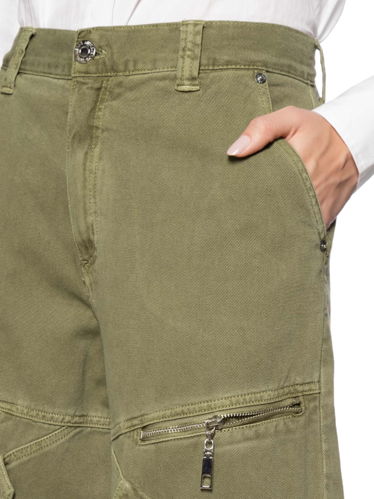 Calça Feminina Wide Leg Zíper E Lapela - Verde by ANIMALE JEANS