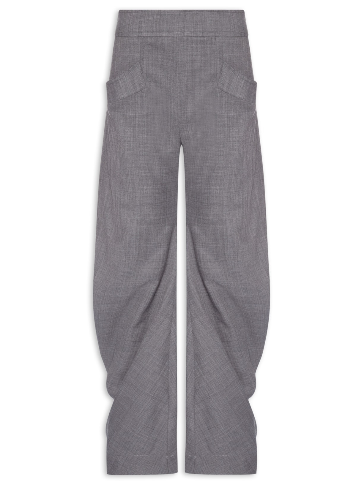 Calça Feminina Wool Melange Suiting LowWaist Twistcurve Cinza Ganni