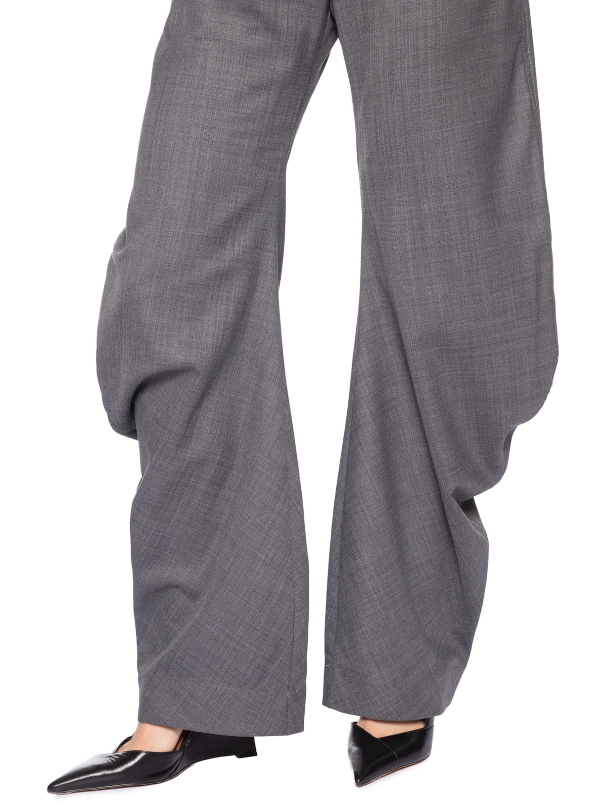 Calça Feminina Wool Melange Suiting LowWaist Twistcurve Cinza Ganni